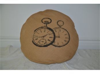 (#95) Lava Burlap Sack Pillow With Handle Zippered (has Some Weight To It)