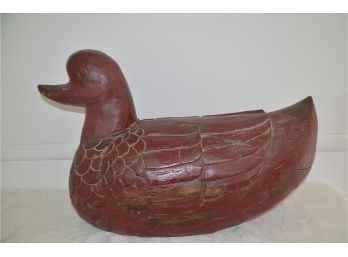 (#32) Vintage Large Wood Carved Duck 30'Long (neck Cracked, Doesn't Fall Off) - See Details