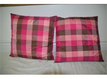 #86) Plaid Pillows Zippered 2 Of Them