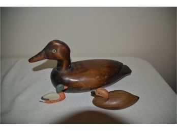 (#8) Wood Small Duck, Mini Ceramic Duck