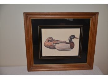(#14) Framed Signed Print R.E. Harnett Pintail Ducks
