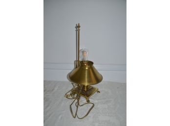 (#44) Brass Paris Orient Express Table Lamp (missing Underneath Glass Shade)
