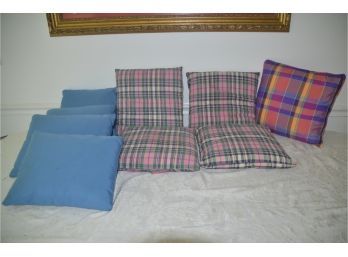 (#88) Assortment Of Decorative Pillows (9 Of Them) Removable Covers