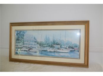 (#38) Framed Vangough Studio Boat Marina Print - See Details