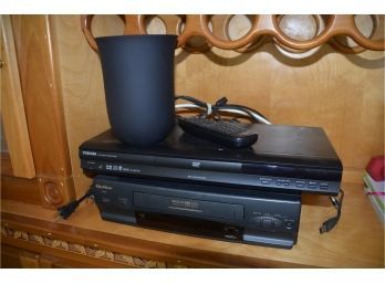 Quasar VHS  Player And Toshiba DVD Player (not Tested) And Phone Docket (needs Cord)