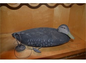 (#7) Vintage Large Decoy Duck With Weight 19x8