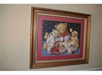 (#41) Framed Teddy Bear Friend Print 30x26