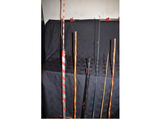 (#50) Fishing Poles And Handmade Underwater Hawaii Fishing Spear