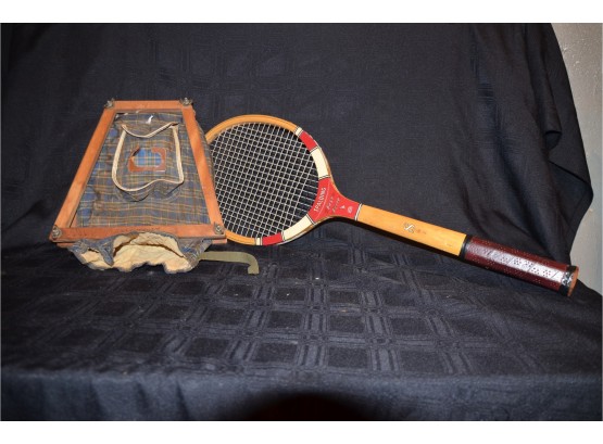 (#53) Vintage Spalding Tennis Racket With Cover