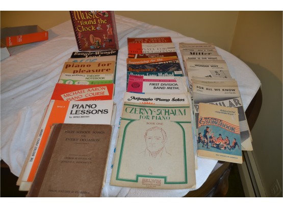 (#41) Lot Of Piano Music Books And Sheets