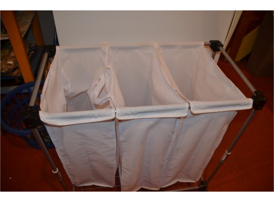 (#58) Laundry Sorting Hamper On Wheels With Laundry Bag
