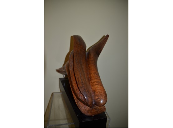 (#6) 'Aqua Flow' 1983 Oak Wood Custom Carved By Homeowner Sanford Forrester