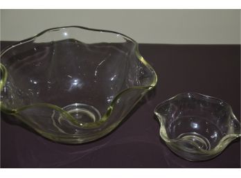 (#119) Chip And Dip Waved Bowl