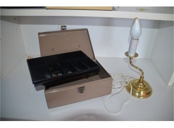 (#89) Cash Box With Table Lamp - No Shade