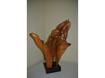 (#7) 'Look In Size Of Me' 1982 OAK Wood Carved Custom Handmade By Homeowner Sanford Forrester