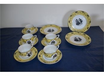 (#168) Rudolstadt Germany Porcelain Dessert Cup, Saucer And Plate Set (see Details