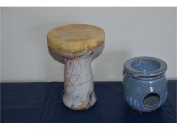 (#171) Pottery Bowl And Drum