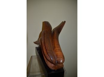 (#6) 'Aqua Flow' 1983 Oak Wood Custom Carved By Homeowner Sanford Forrester
