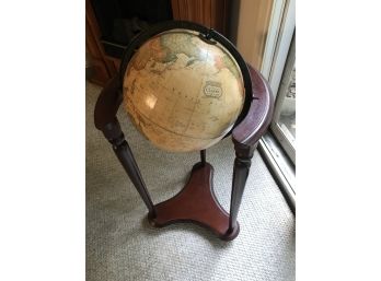(029) World Globe With Wooden Stand