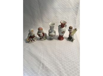 (018) 5 Piece Miniature Figurine Collection Set - Made In Occupied