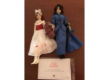 (12D) 2007 Mattel Disney Mary Poppins Dolls (2) Certificate Included