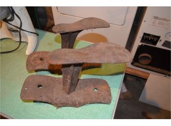 Antique Cast Iron Cobbler Shoe Form With Stand Shoemaker Shoe Holder