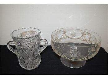Glass Bowl And Vase