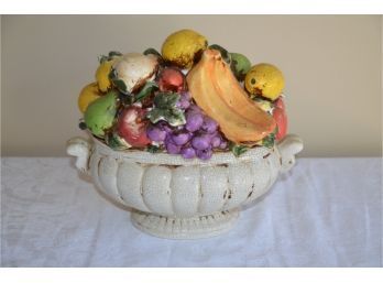 (#33) Porcelain Basket Fruit Jay Imports