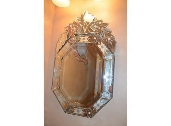 (#66) Venetian Accent Wall Mirror (slight Ware On Bottom)