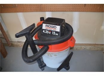 (#189) Ridgid Wet/Dry Vac 12 Gallon With Attachments (needs New Filter)