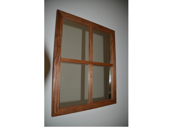 Wood Picture Window Panel Mirror Wall Hanging