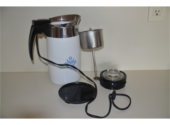 (#38) Vintage Cornflower 10 Cup Electric Coffee Maker With Pad