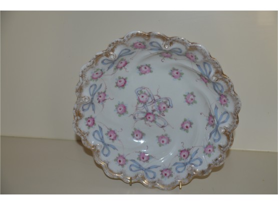 (#54) Vintage Porcelain Flower And Ribbon Bowl 10 - Unmarked