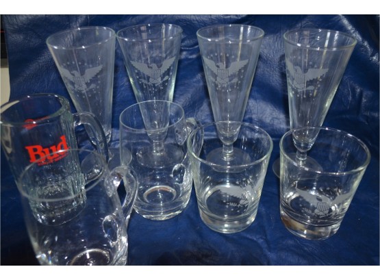 (#99) Patriot Drinking Glasses 4 Beer Pilsner, 2 Scotch, 5 Wine, 2 Beer Mug