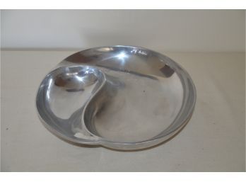 (#118) Silver Aluminum Chip And Dip 11.5' Round