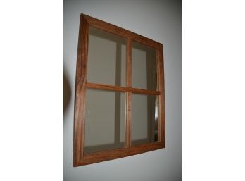 Wood Picture Window Panel Mirror Wall Hanging