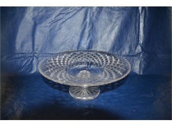 (#112) Crystal Glass Pedestal Cake Stand Platter 10' Round