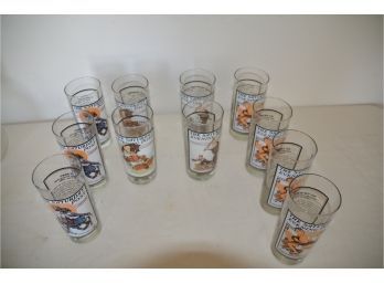 (#97) Arby's Collecible Rockwell Summer Scenes Evening Post Drinking Glasses 11 Of Them