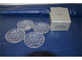 (#114) Gorham 'Lady Anne' Crystal Coasters In Box 4 Of Them
