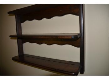 (#2) Pine Two Wall Hanging Shelf Plate Groove On Shelf