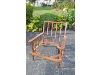 (#337) Wood Mid Century Modern Frame Chair Without Cushions