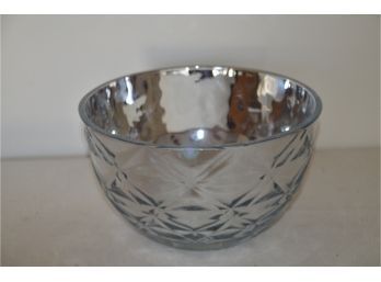 (#176) Decorative Silver Glass Bowl 9'