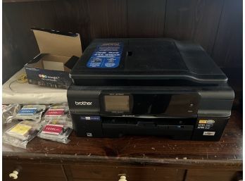 Brother Printer With Extra Ink Cartridges Model MFC J875DW With Instruction Manuel Booklet - Works