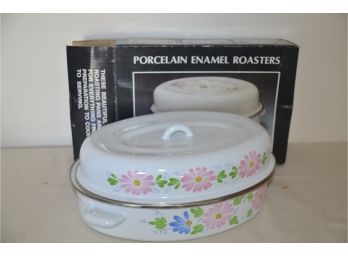 (#130) NEW Porcelain Enamel Covered Roaster 15'
