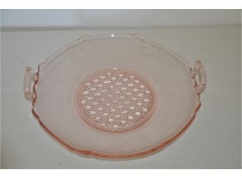 (#82) Depression Pink Serving Platter 11'