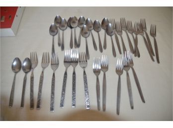 (#93) Assorted Stainless Steel Forks And Spoons