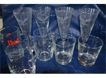 (#99) Patriot Drinking Glasses 4 Beer Pilsner, 2 Scotch, 5 Wine, 2 Beer Mug