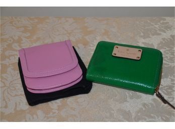 (#62) Kate Spade Green Change Purse And Pink Small Wallet