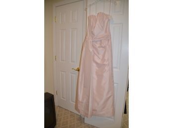 (#32) Pink Taffeta Strapless Gown Size 8