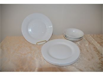 (#78) White Dish Set (4 Dinner And 3 Bowls)